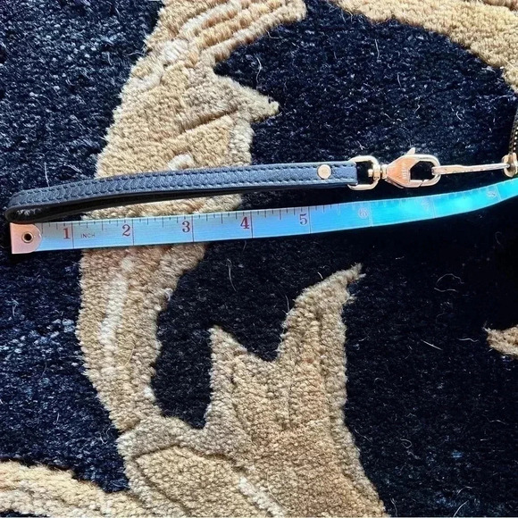 Fossil Unisex Black Leather Round Coin Money Pouch Wristlet - Picture 9 of 11